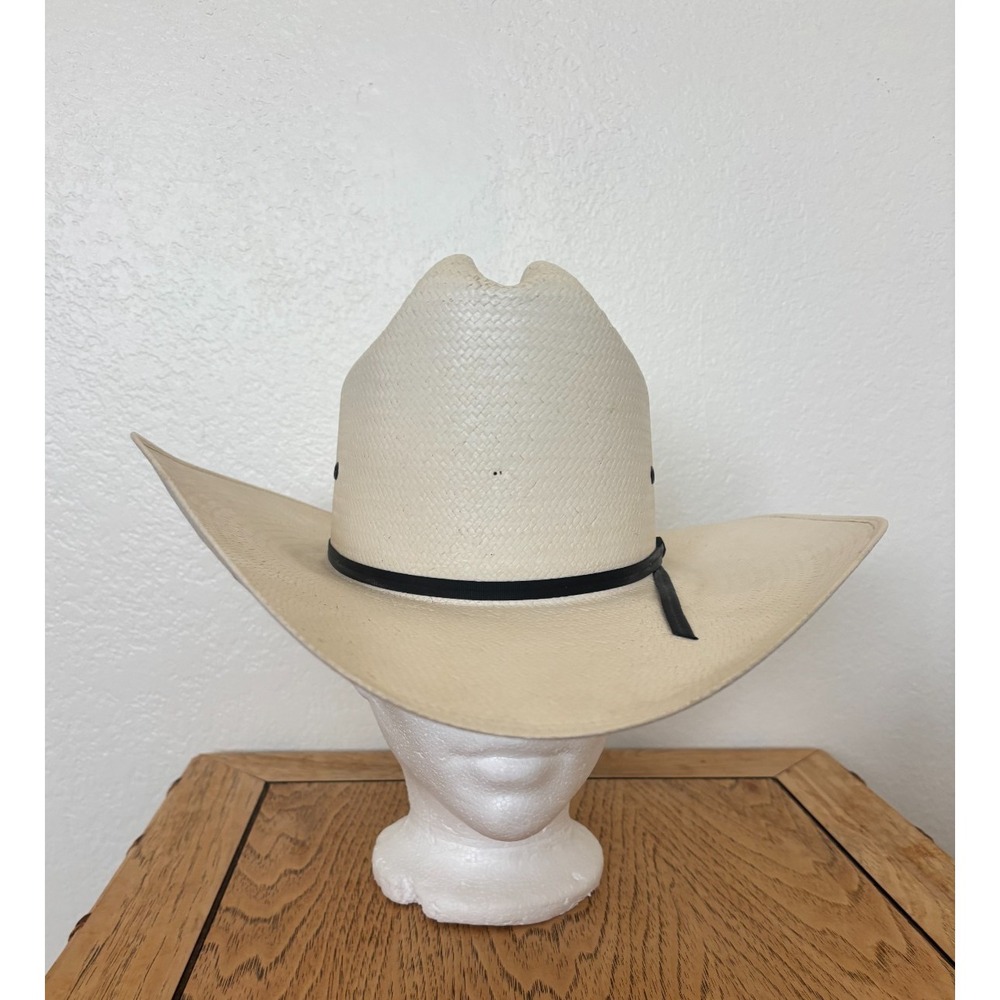 Vintage Hatters Straw Hat 7 Cattleman Crease Fort worth TX Western Ranch Cowgirl